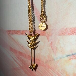 Givenchy Gold Heart Arrow Necklace Pendant